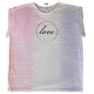 Jolie & Joy Women Short Sleeve T-shirt size XL, White Purple, Love Is Everything